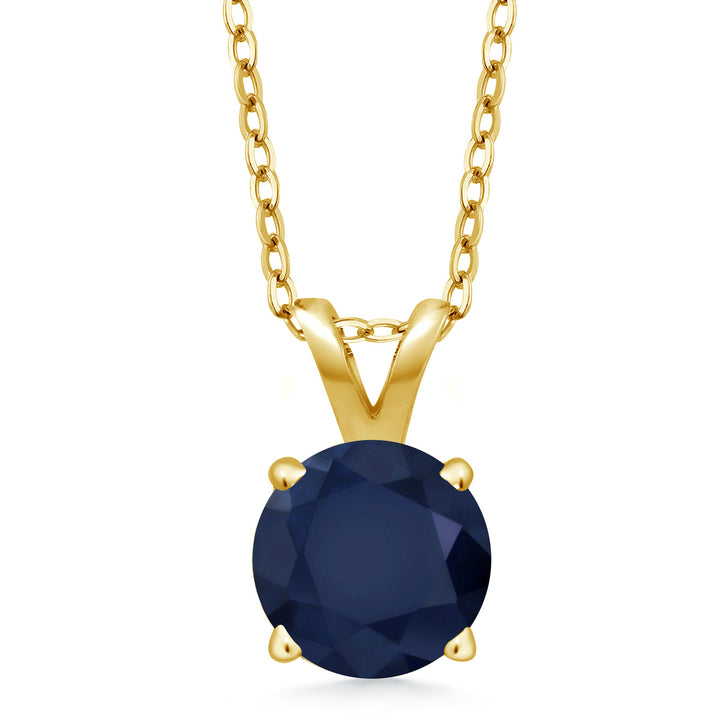 Sapphire - September_Pendant in 925 Yellow Gold Plated Silver