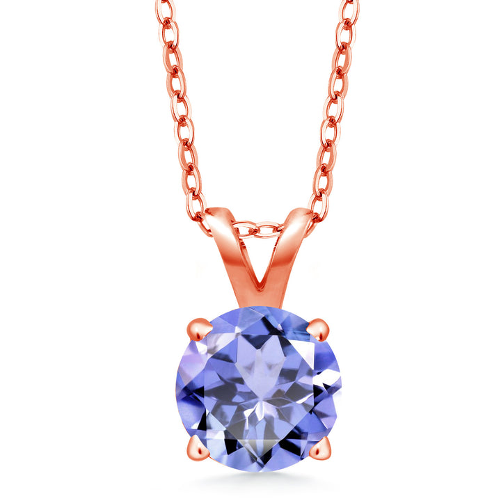 Tanzanite - December_Pendant in 925 Rose Gold Plated Silver