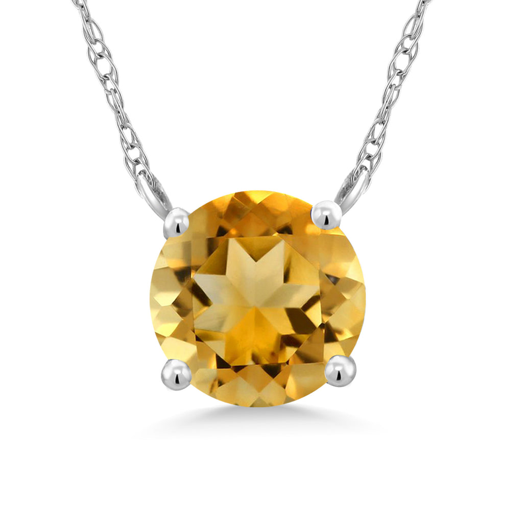Citrine - November_Necklace in 18K White Gold