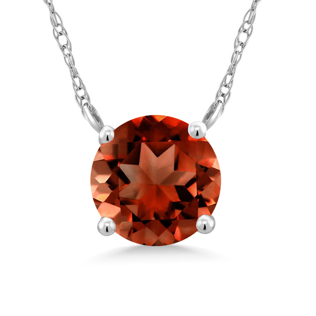 Garnet - January_Necklace in 18K White Gold