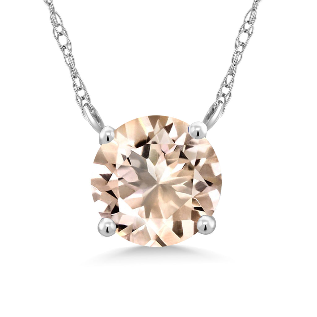 Morganite - October_Necklace in 18K White Gold