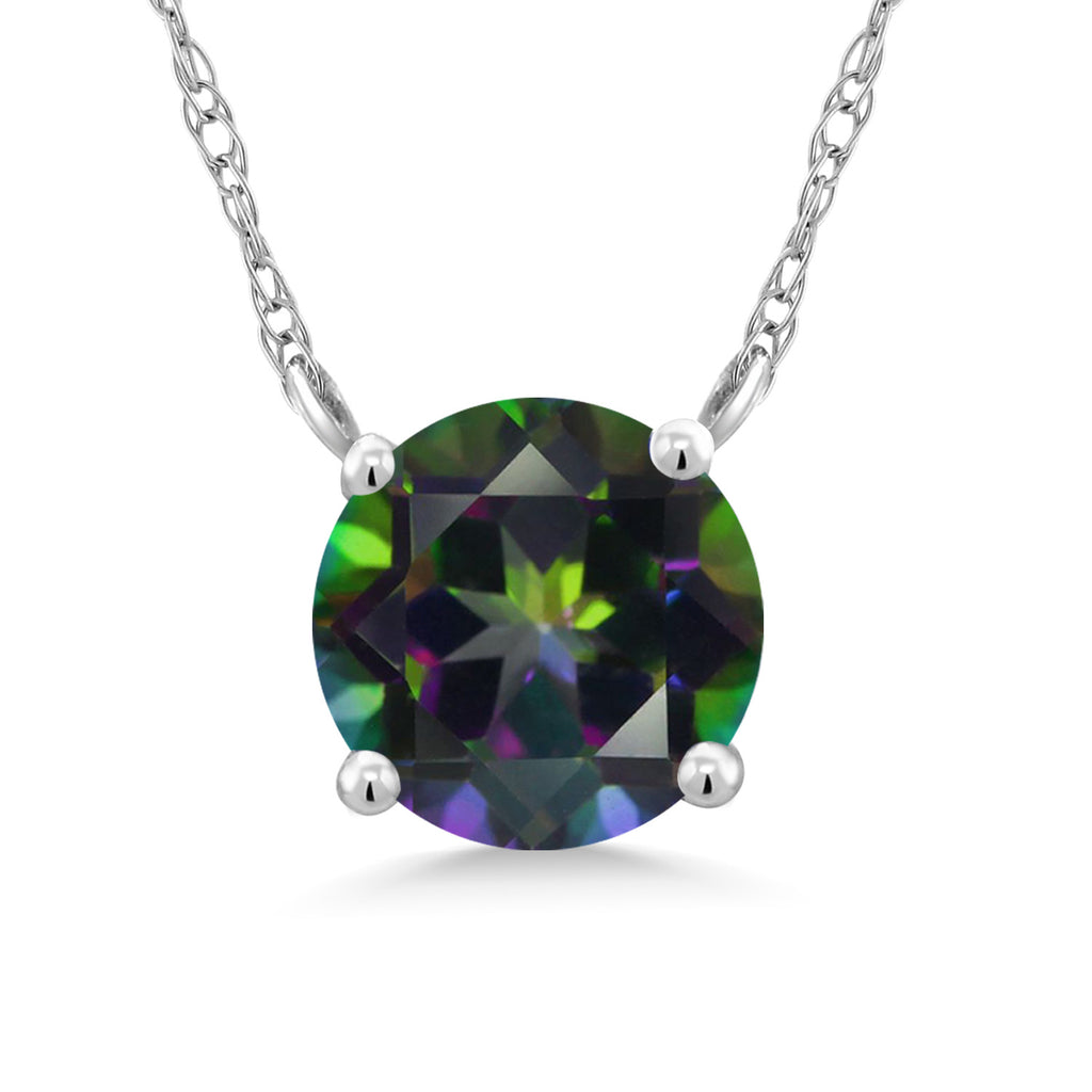 Green Mystic Topaz_Necklace in 18K White Gold