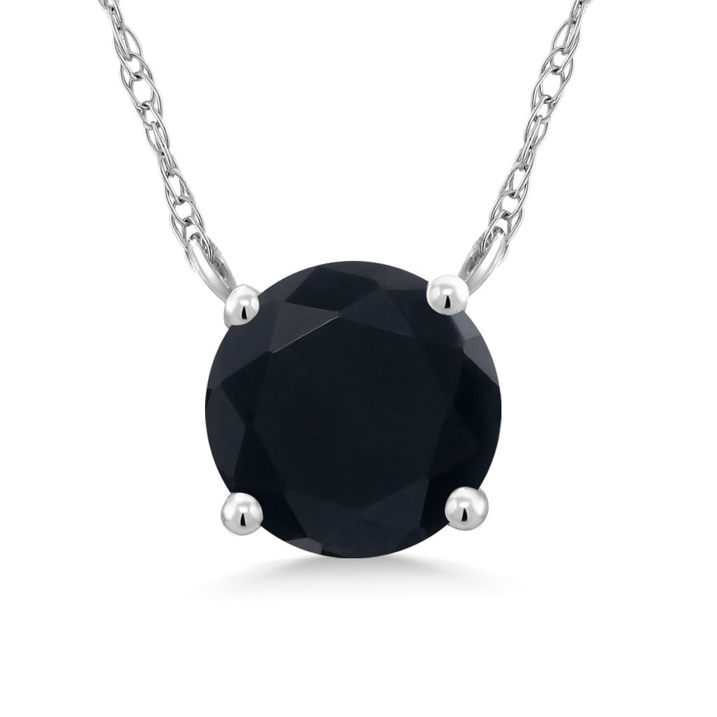 Onyx - December_Necklace in 18K White Gold