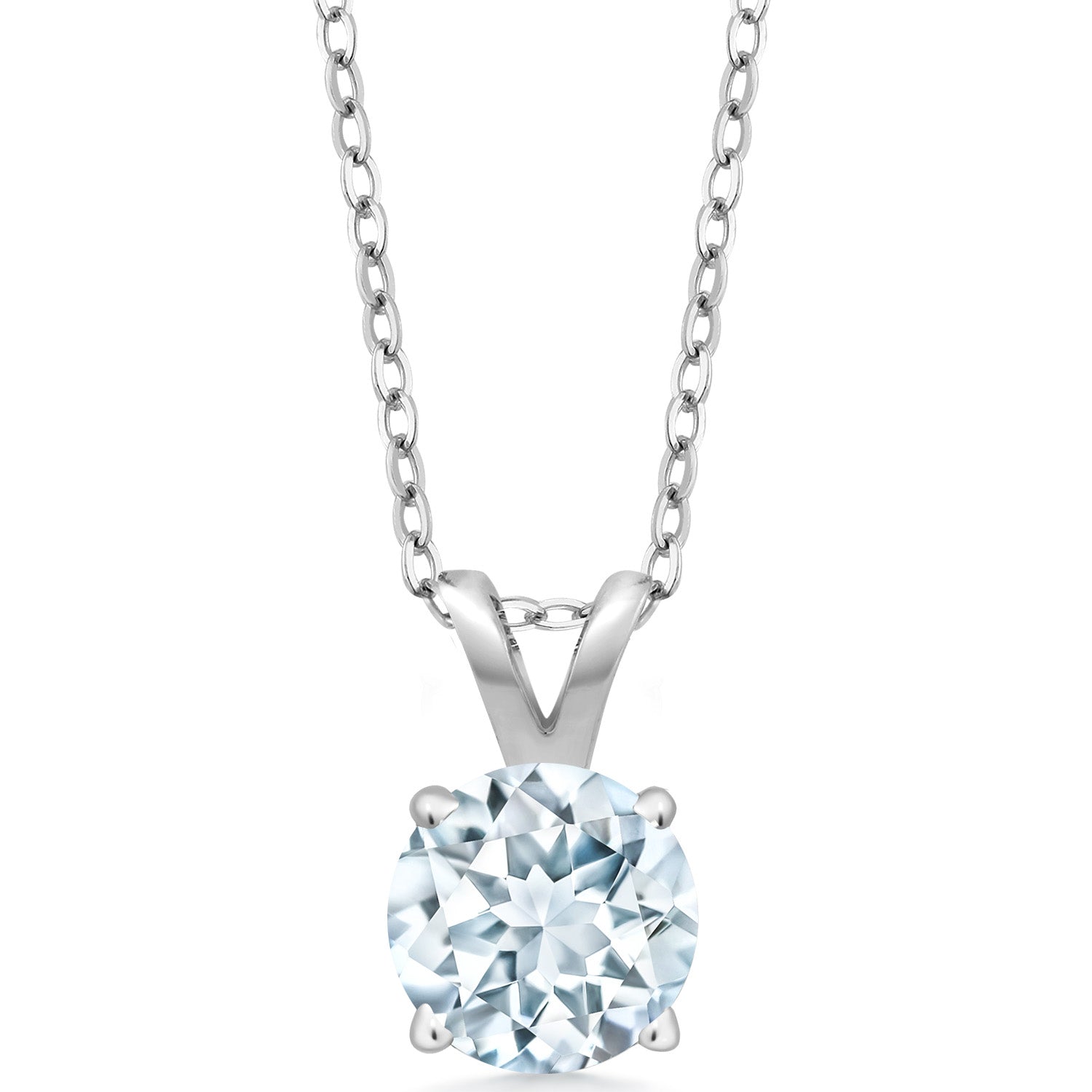 Aquamarine - March_Pendant in 925 Sterling Silver