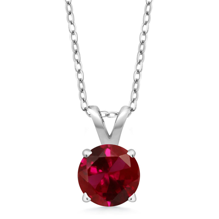 Created Ruby - July_Pendant in 925 Sterling Silver