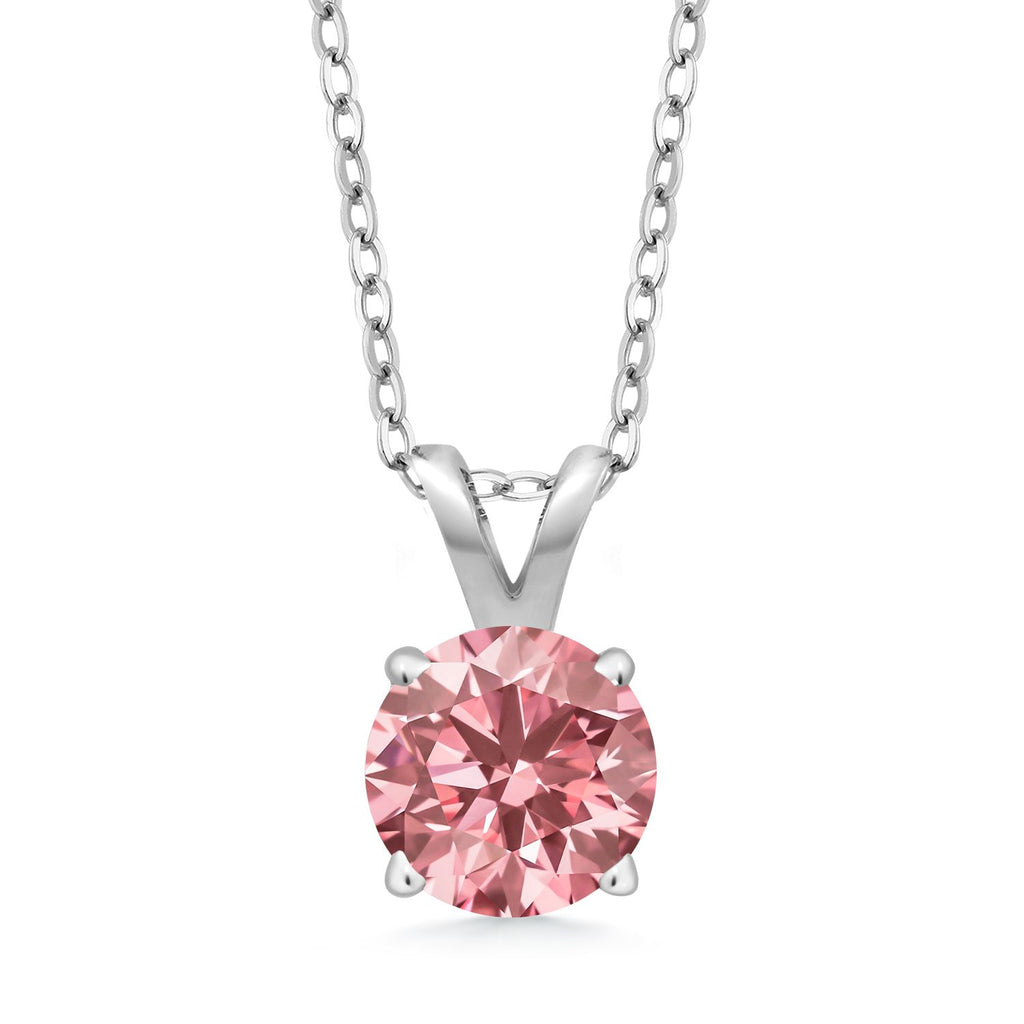 Pink Lab Grown Diamond - April_Pendant in 925 Sterling Silver
