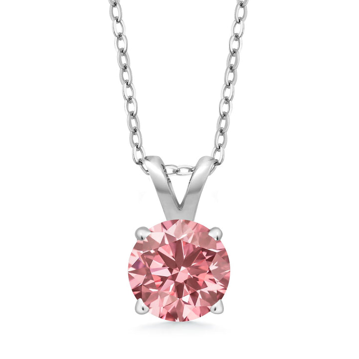 Pink Lab Grown Diamond - April_Pendant in 925 Sterling Silver
