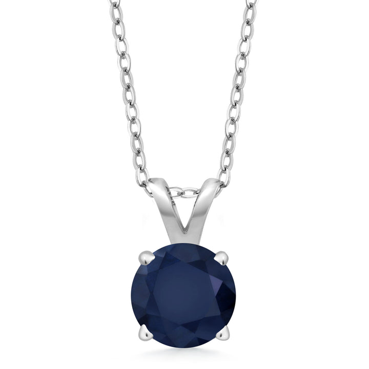 Blue Sapphire - September_Pendant in 925 Sterling Silver