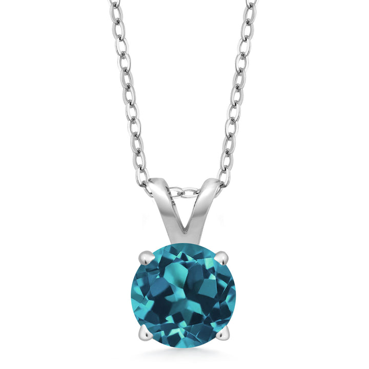 London Blue Topaz - November_Pendant in 925 Sterling Silver