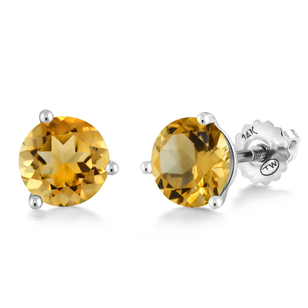 Citrine - November_Earrings in 14K White Gold