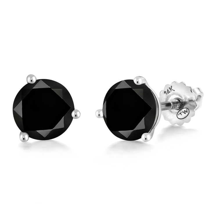 Black Diamond - April_Earrings in 14K White Gold