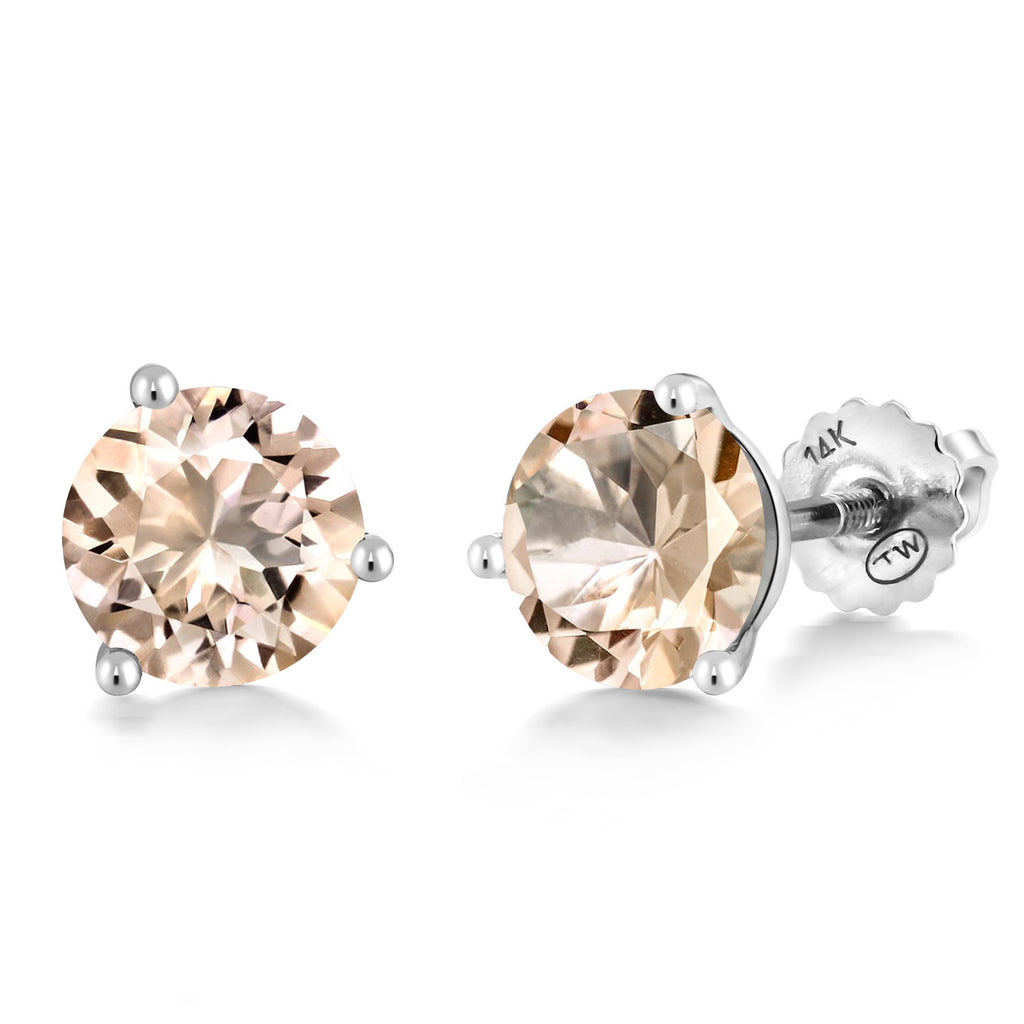 Morganite - October_Earrings in 14K White Gold