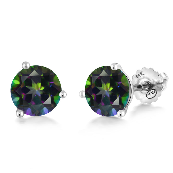 Green Mystic Topaz_Earrings in 14K White Gold