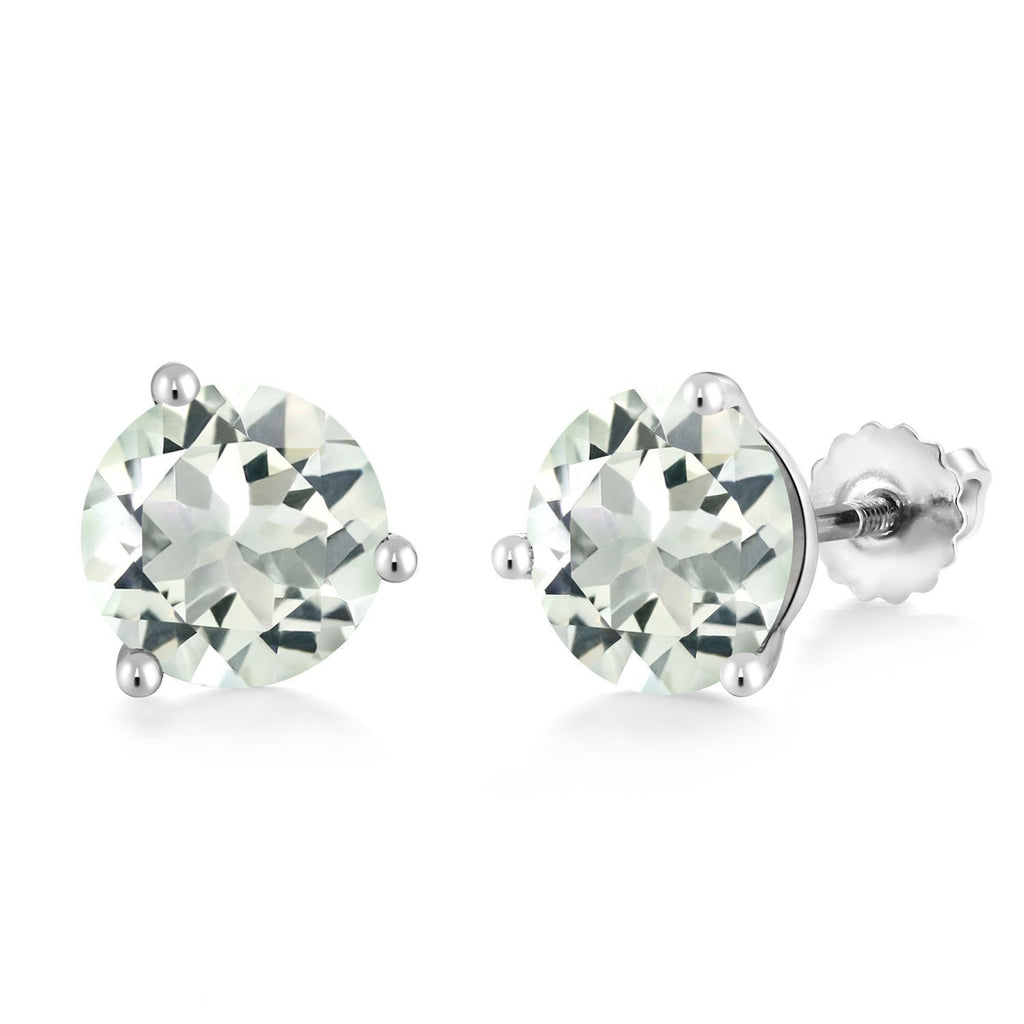 Prasiolite_Earrings in 14K White Gold