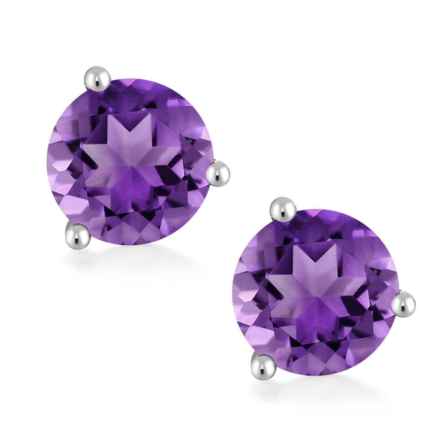 Amethyst - February_Earrings in 10K White Gold