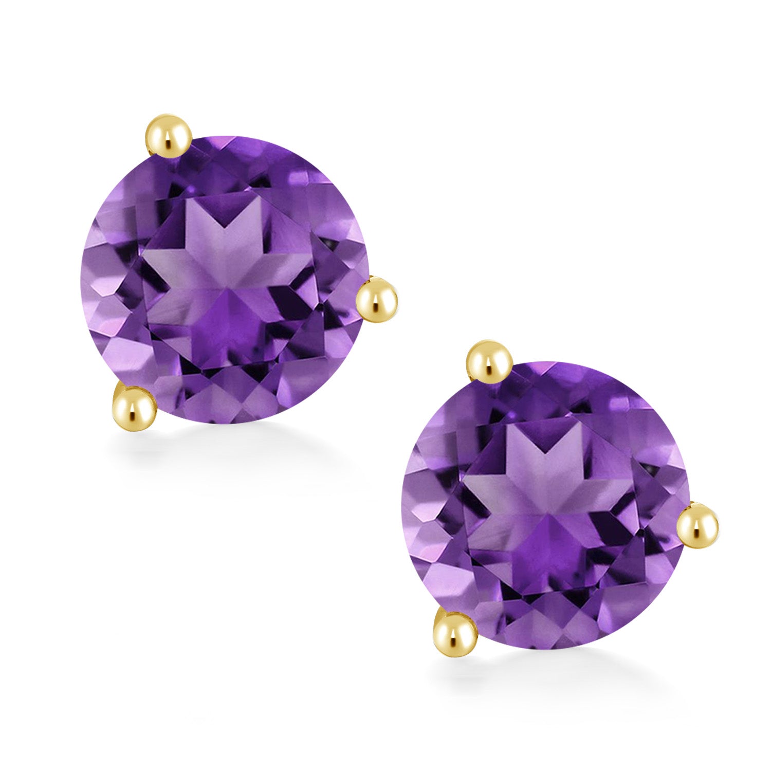 Amethyst - February_Earrings in 14K Yellow Gold