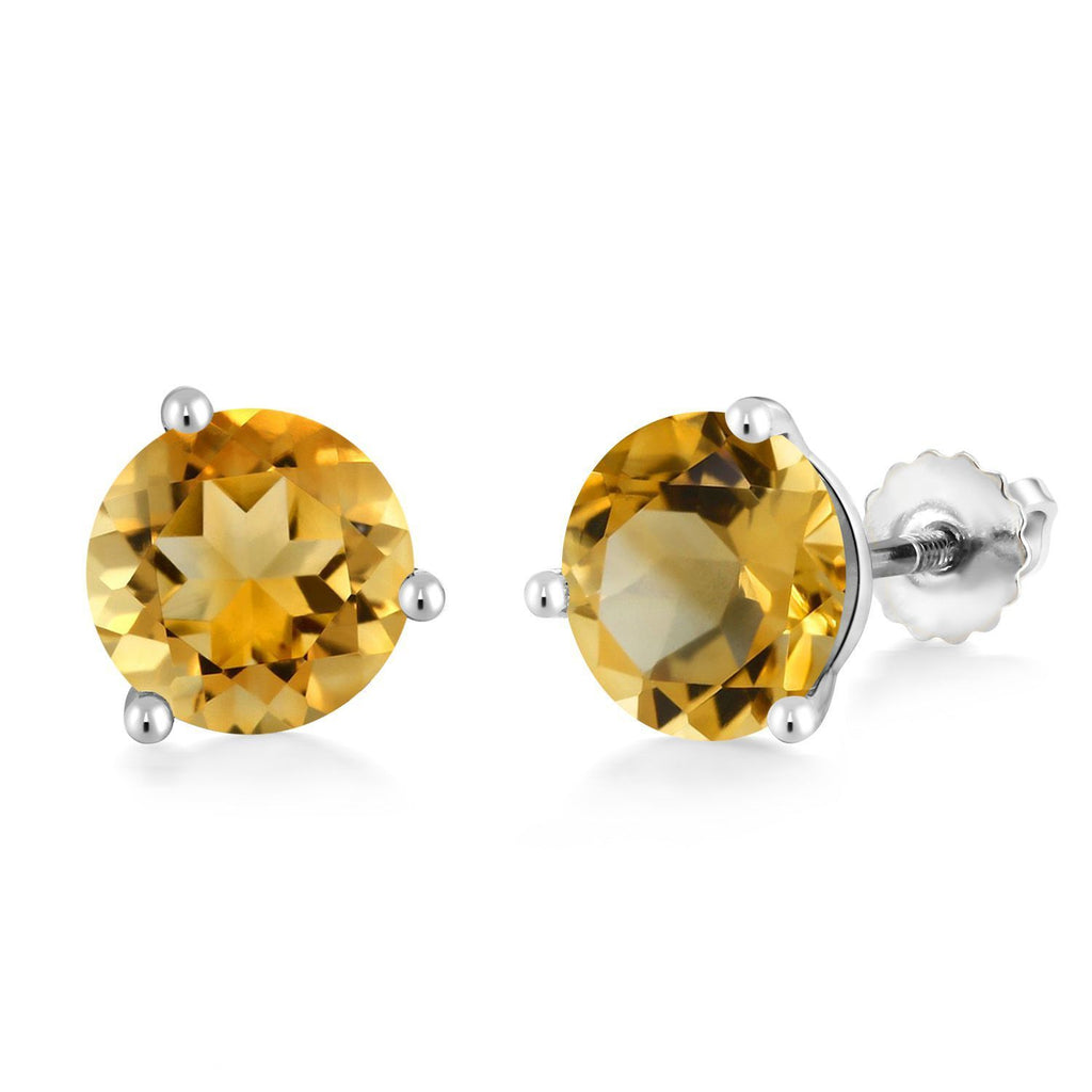Citrine - November_Earrings in 14K White Gold