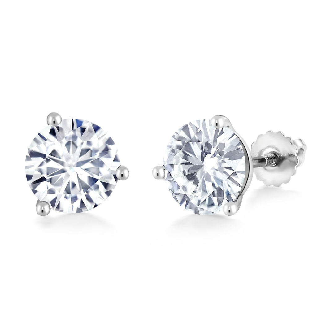 Moissanite - April_Earrings in 14K White Gold