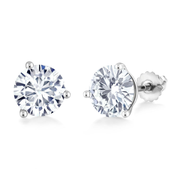 Moissanite - April_Earrings in 10K White Gold