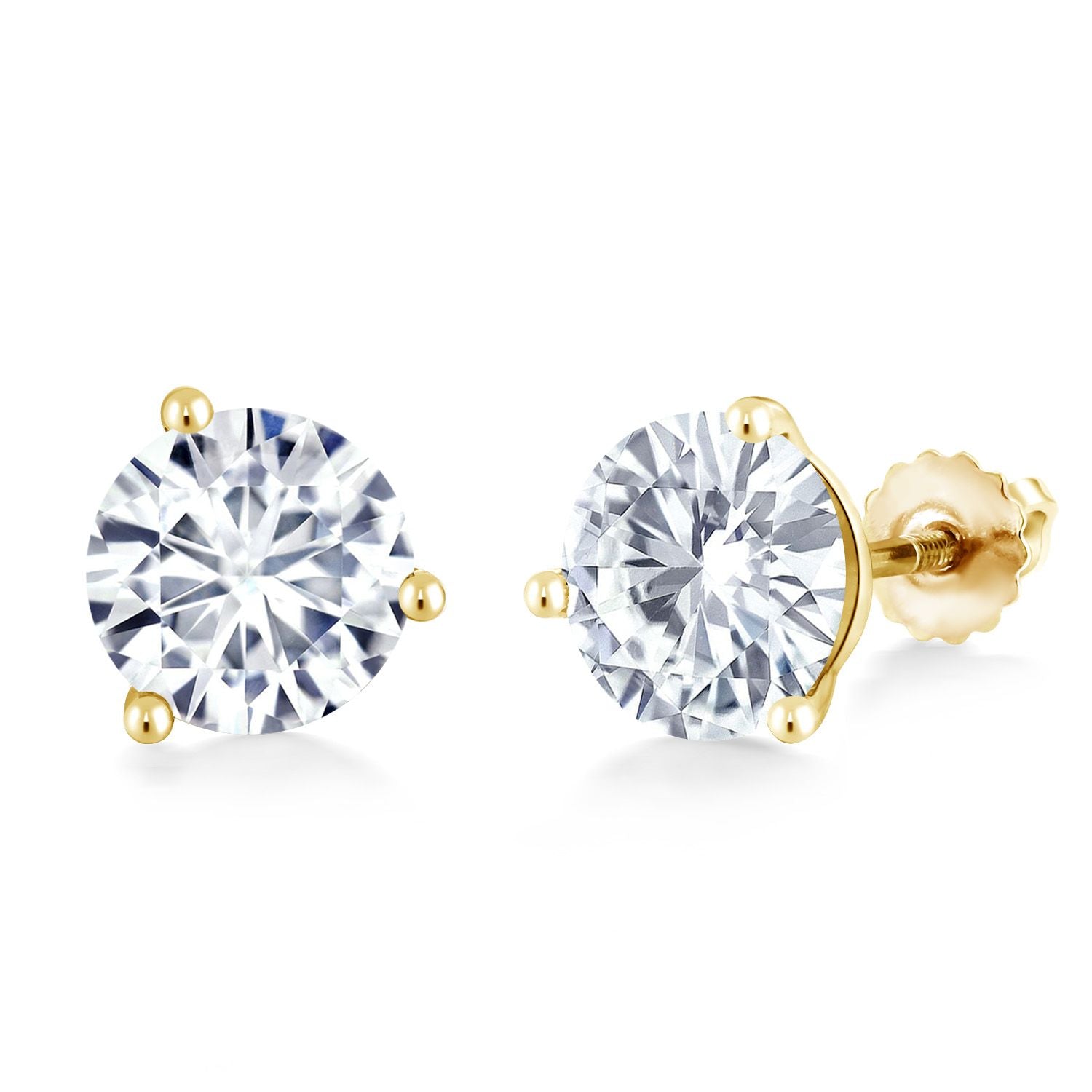 Moissanite - April_Earrings in 14K Yellow Gold