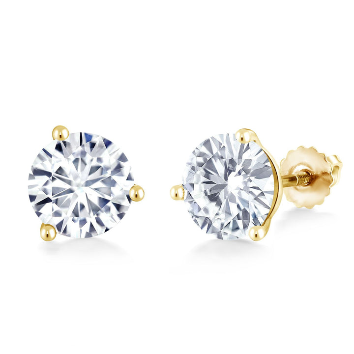 Moissanite - April_Earrings in 14K Yellow Gold