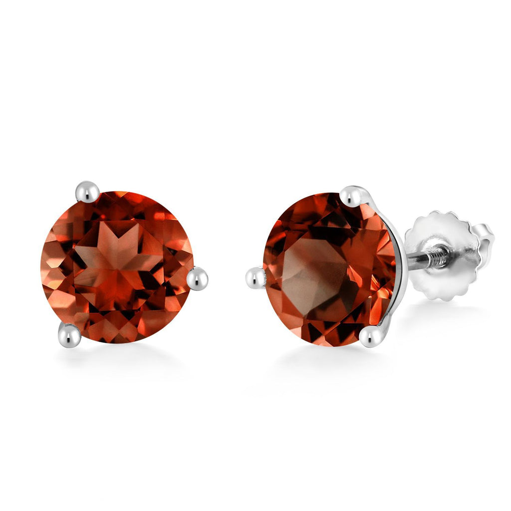 Garnet - January_Earrings in 14K White Gold