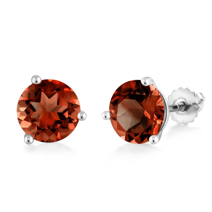 Garnet - January_Earrings in 10K White Gold