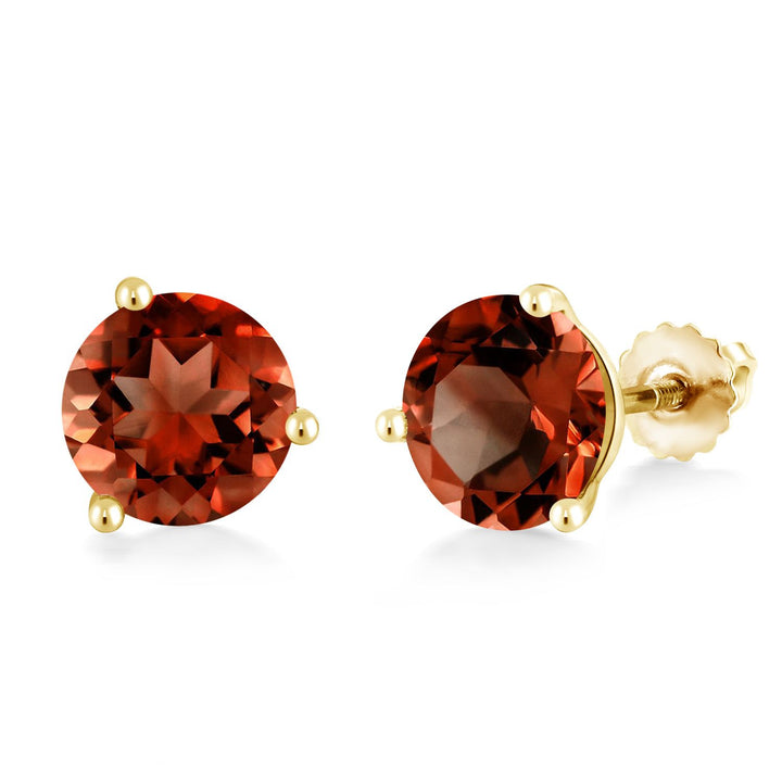 Garnet - January_Earrings in 14K Yellow Gold