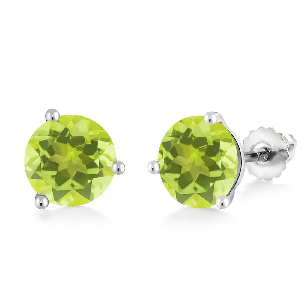 Lemon Quartz_Earrings in 14K White Gold