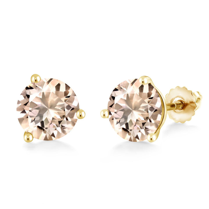 Morganite - October_Earrings in 14K Yellow Gold
