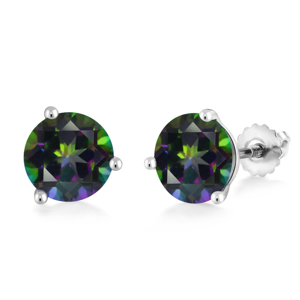 Green Mystic Topaz_Earrings in 14K White Gold