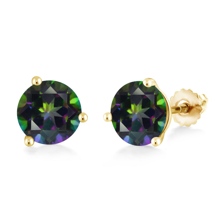 Green Mystic Topaz_Earrings in 14K Yellow Gold