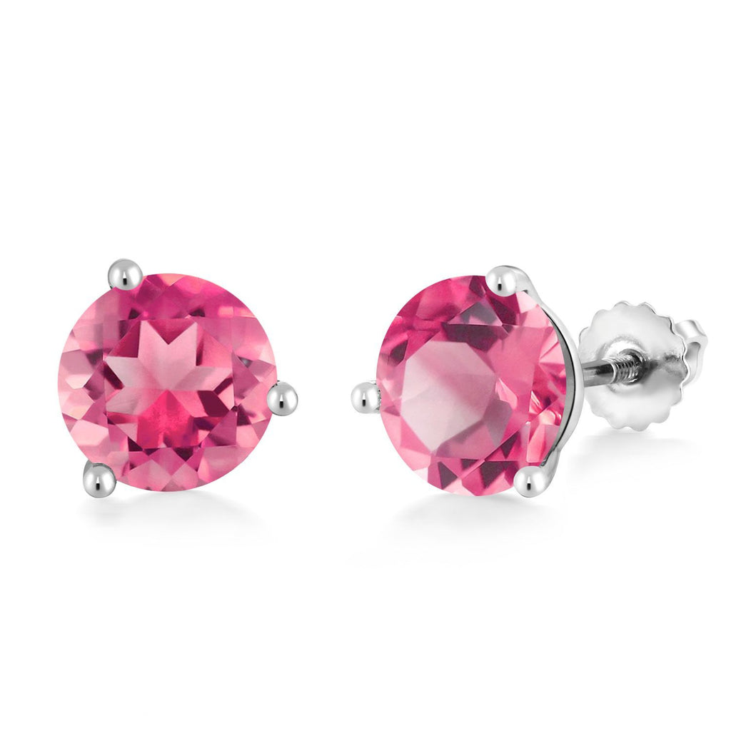 Pink Mystic Topaz_Earrings in 14K White Gold