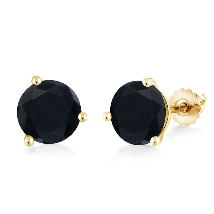 Onyx - December_Earrings in 14K Yellow Gold