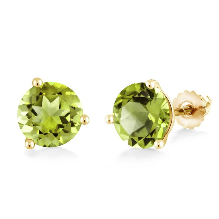 Peridot - August_Earrings in 14K Yellow Gold