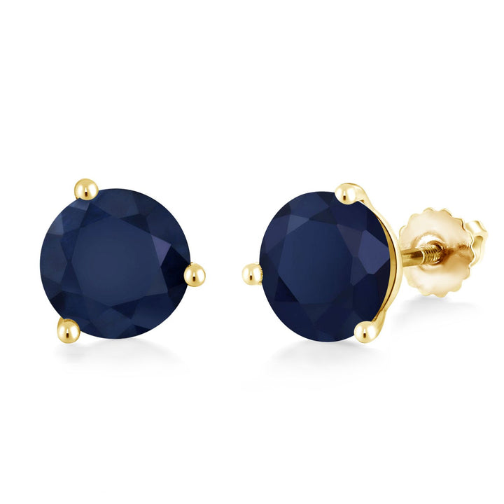 Sapphire - September_Earrings in 14K Yellow Gold