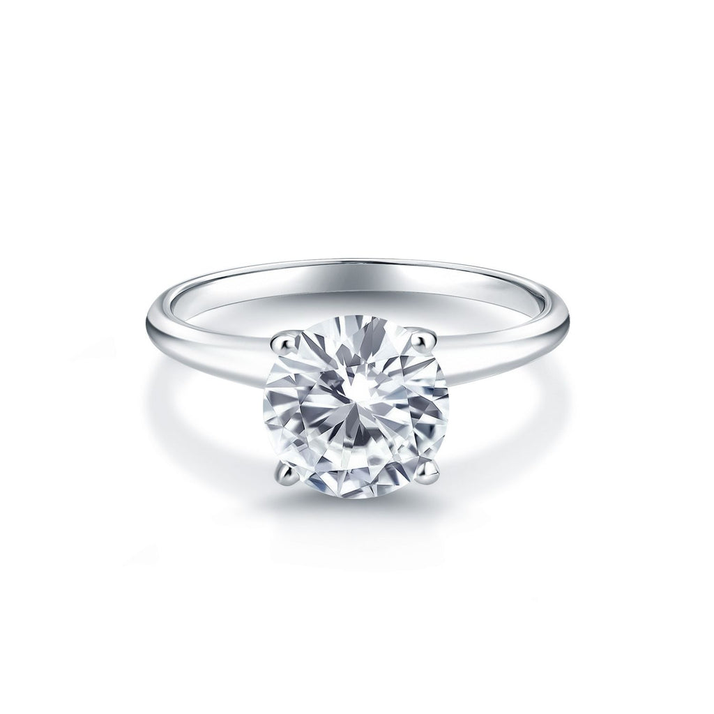 White Moissanite - April_8_Ring in 14K White Gold