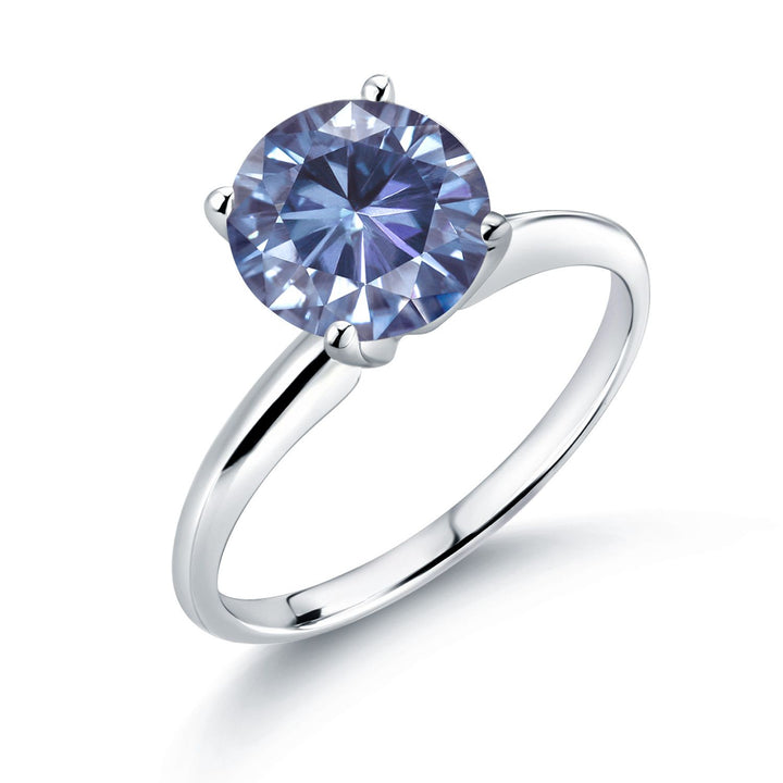 Persian Blue Moissanite - April_5_Ring in 14K White Gold