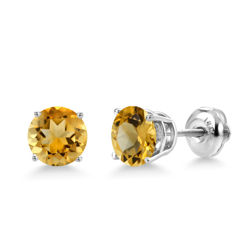 Citrine - November_Earrings in 14K White Gold