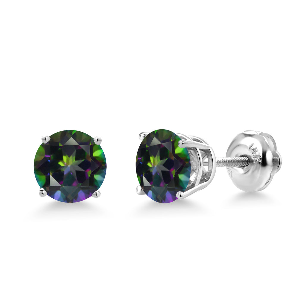 Green Mystic Topaz_Earrings in 14K White Gold