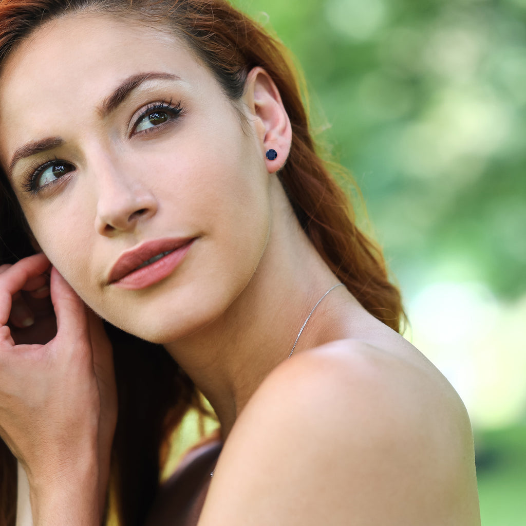 Sapphire - September_Earrings in 14K White Gold