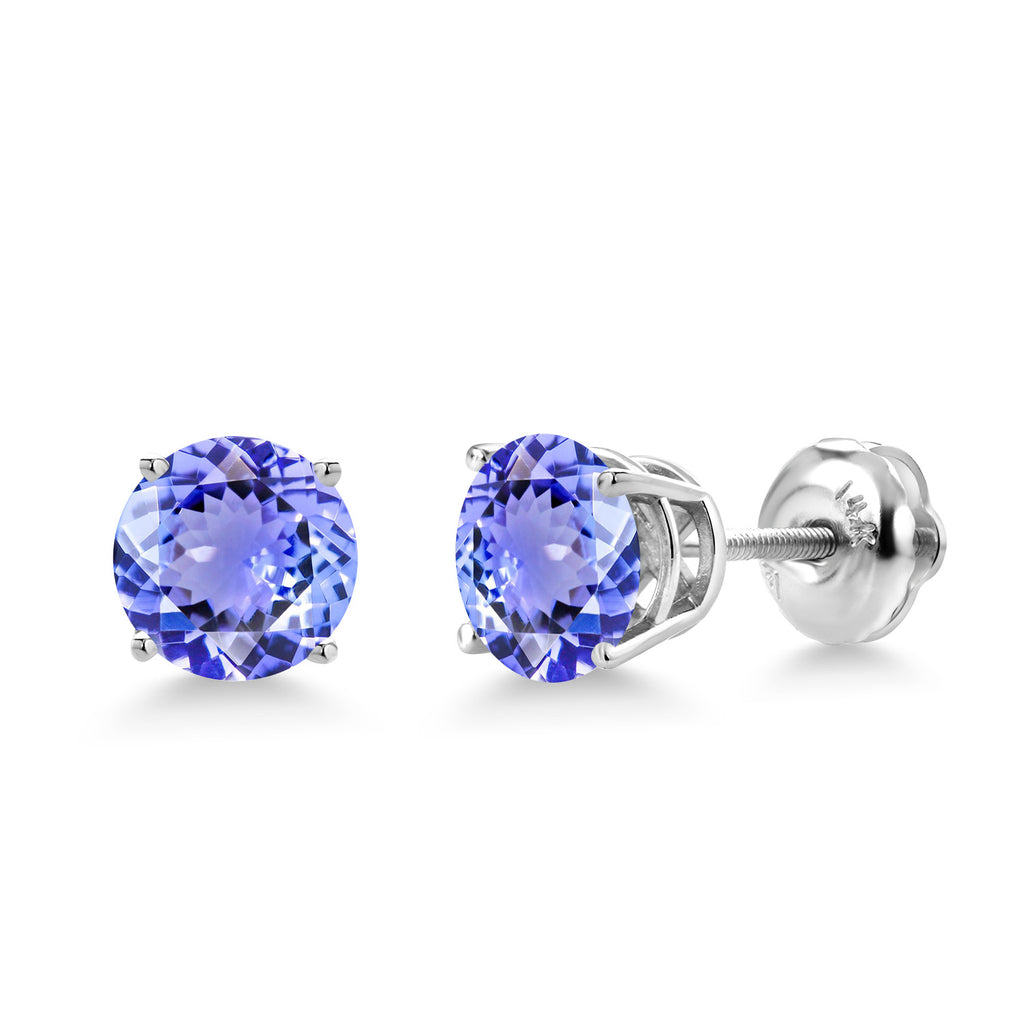Tanzanite - December_Earrings in 14K White Gold
