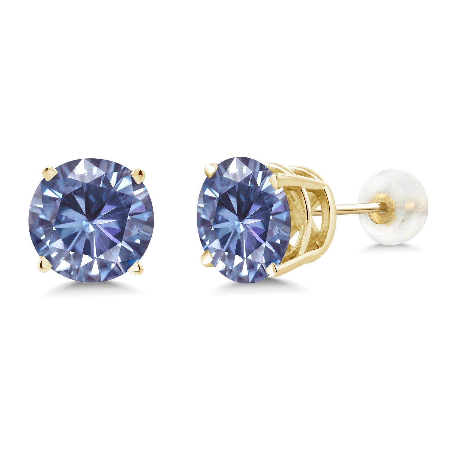 Persian Blue Moissanite - April_14K Yellow Gold