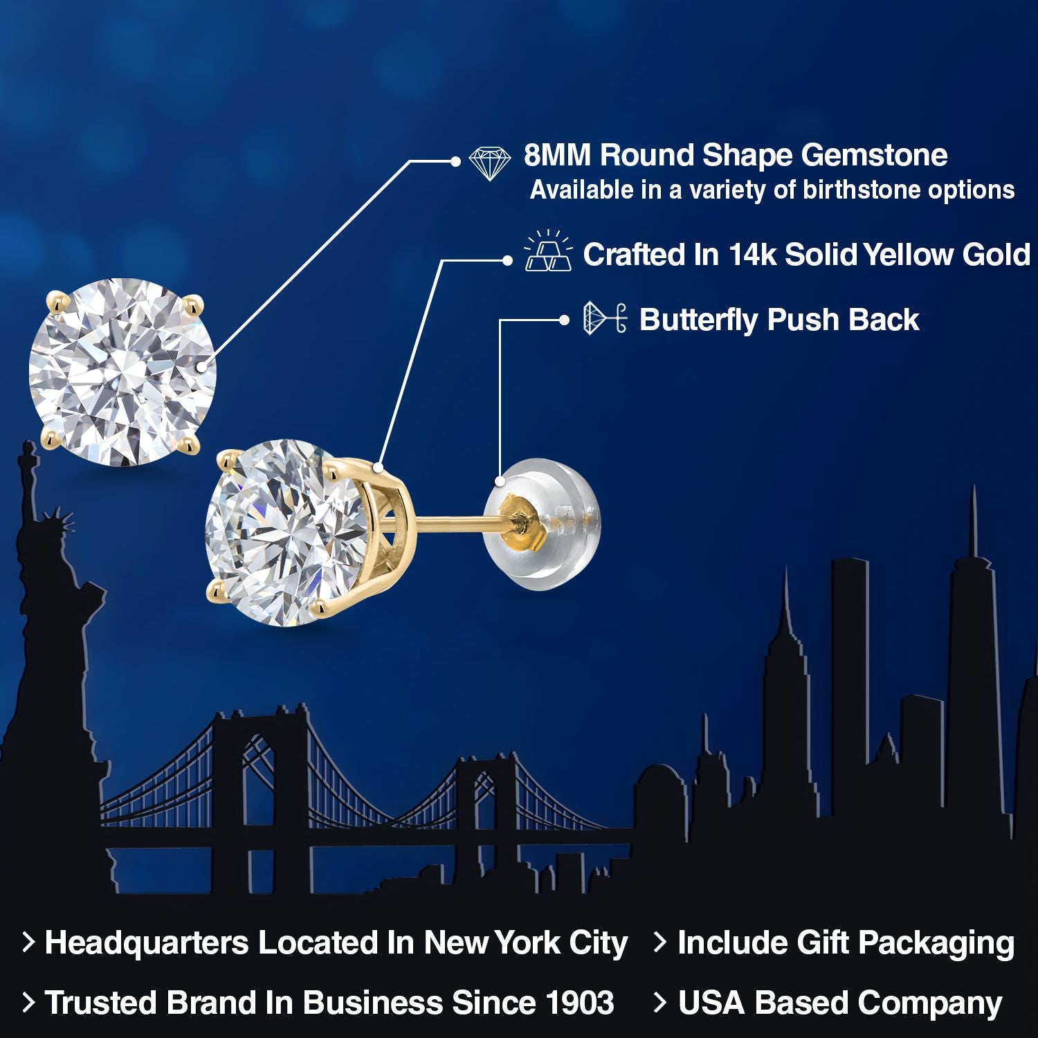 4.00 Carat_Yellow Gold_Earrings in 14K Yellow Gold