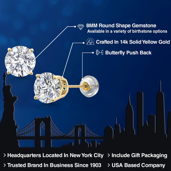 4.00 Carat_Yellow Gold_Earrings in 14K Yellow Gold