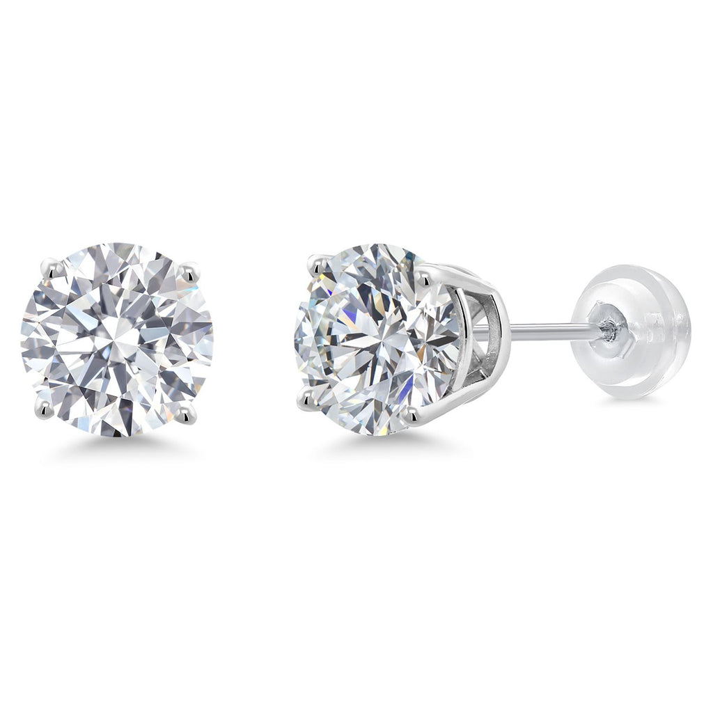 Gem Stone King 1.50 to 4 Carat 14K Gold IGI Certified Lab Grown Diamond Stud Earrings For Women Men | Round Cut | F-G Color | VS1 Clarity