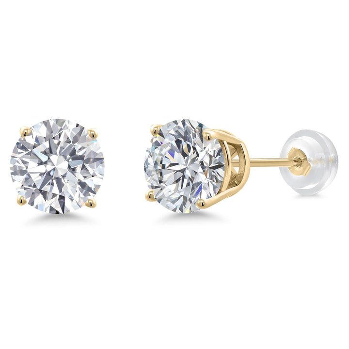 Gem Stone King 1.50 to 4 Carat 14K Gold IGI Certified Lab Grown Diamond Stud Earrings For Women Men | Round Cut | F-G Color | VS1 Clarity