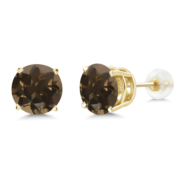 Smoky Quartz_14K Yellow Gold_Earrings in 14K Yellow Gold