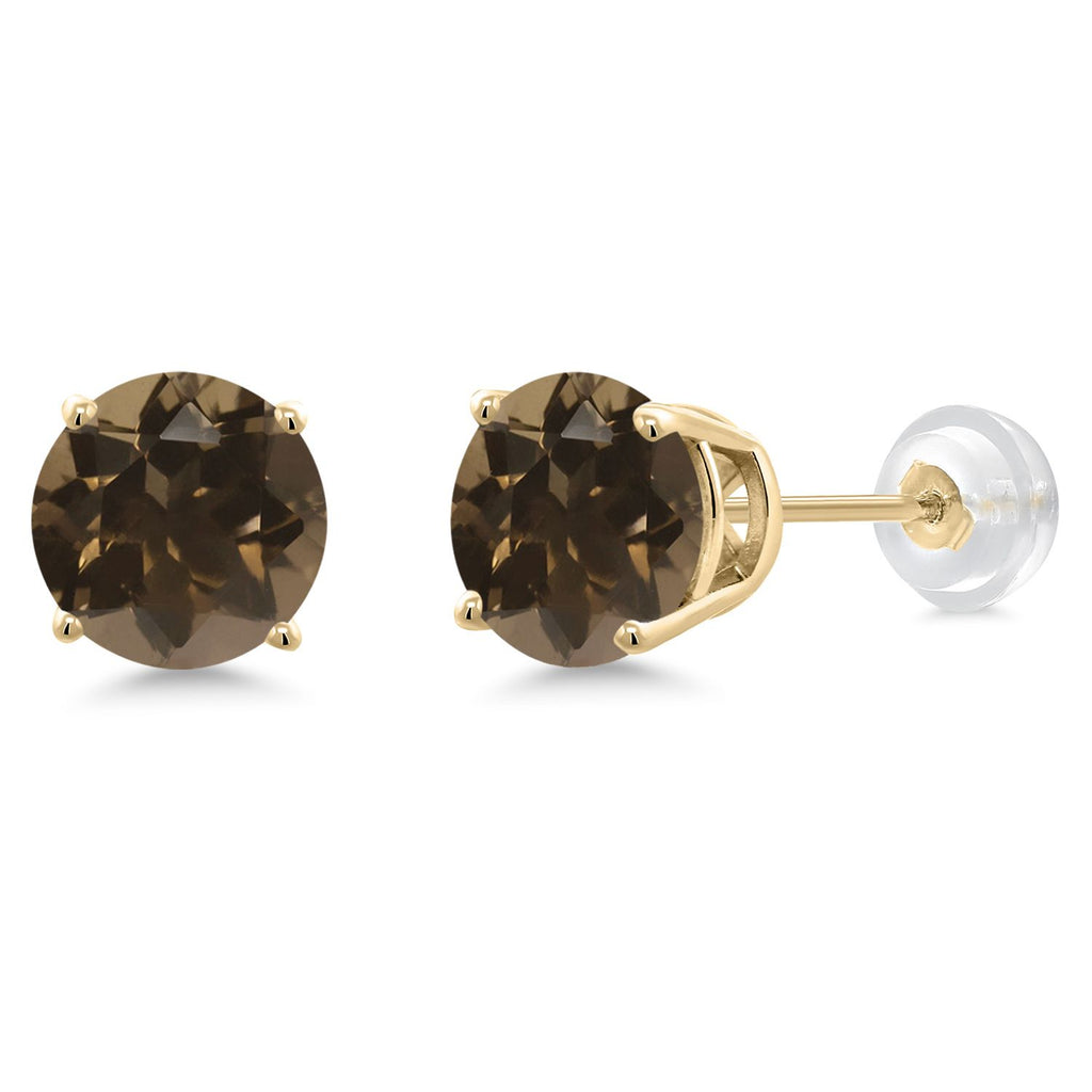 Smoky Quartz_14K Yellow Gold_Earrings in 14K Yellow Gold