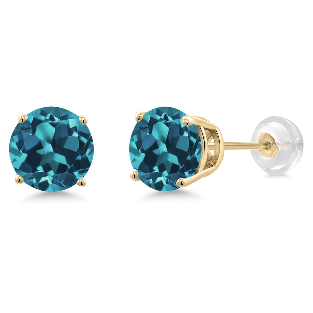 London Blue Topaz - November_14K Yellow Gold_Earrings in 14K Yellow Gold